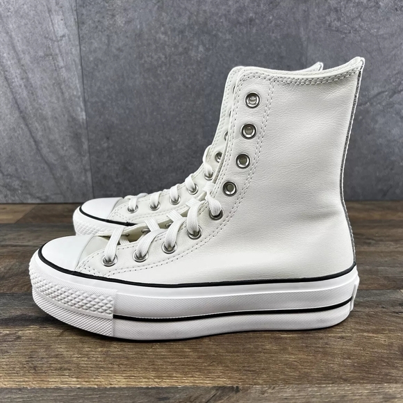 Converse White High-Top Leather Sneakers - Picture 4 of 12